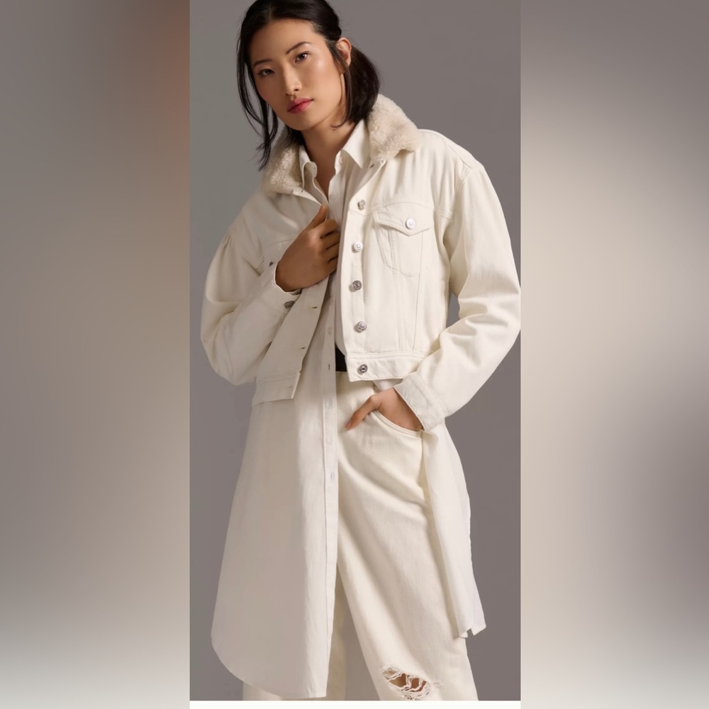 NWT Paige Shearling Blythe Jean Jacket